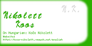 nikolett koos business card
